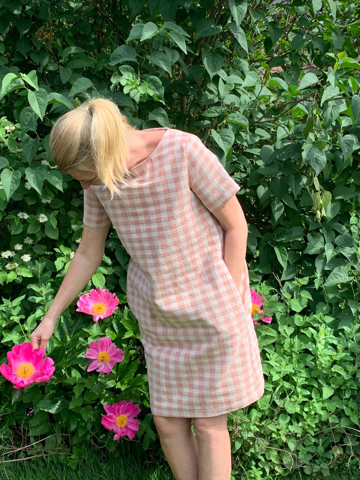 Acufactum Baumwoll- Webstoff Karo rosa