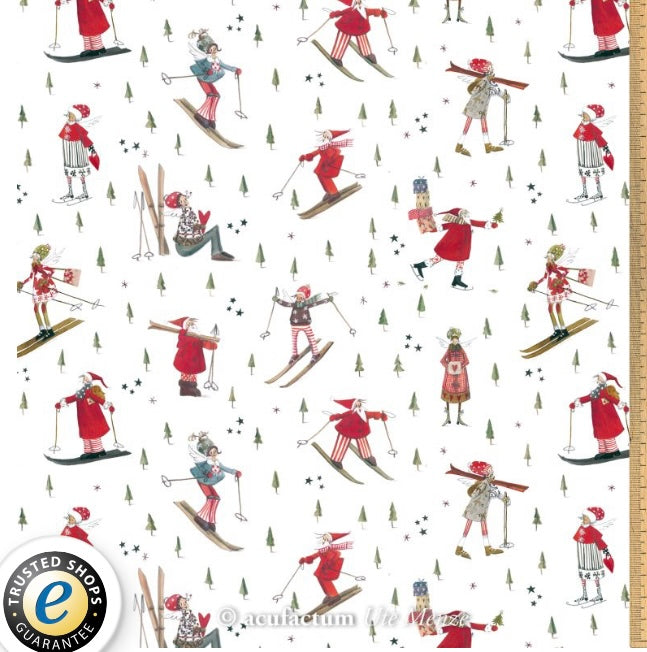 Acufactum Baumwollstoff Winterweihnachtssport