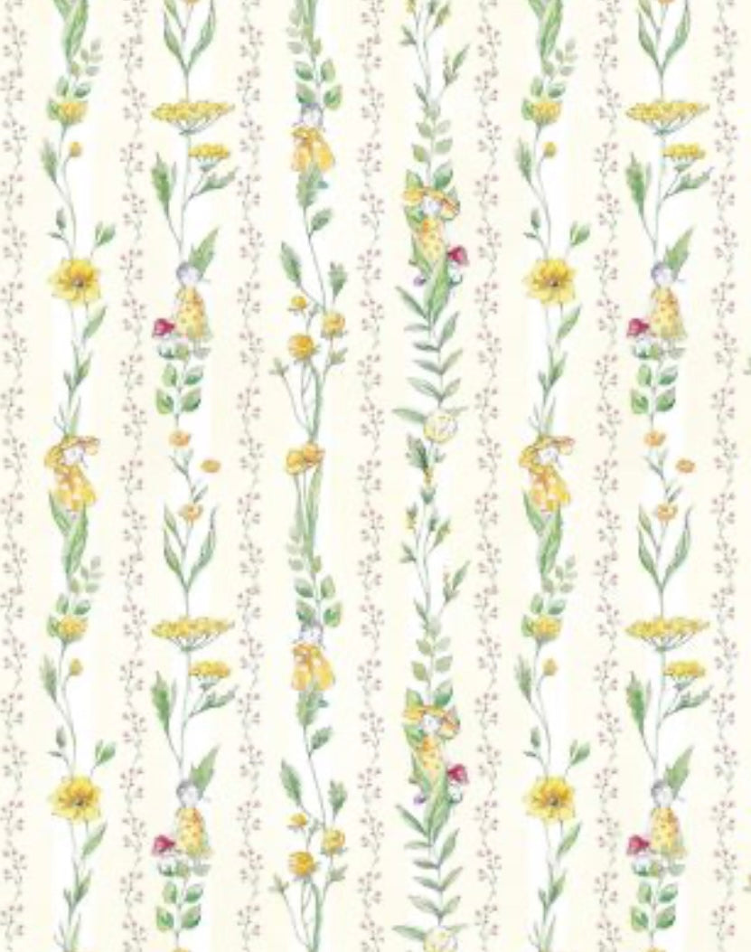 Acufactum Baumwollstoff „Blumenkinder und Ranken“