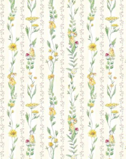 Acufactum Baumwollstoff „Blumenkinder und Ranken“